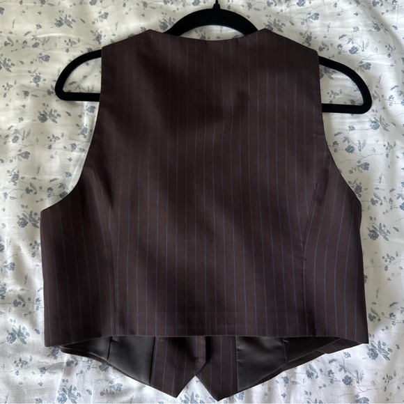 Zara Chocolate Brown Striped Vest - Picture 2 of 2